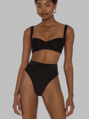 Tularosa Black High-Waist Underwire Bikini Set